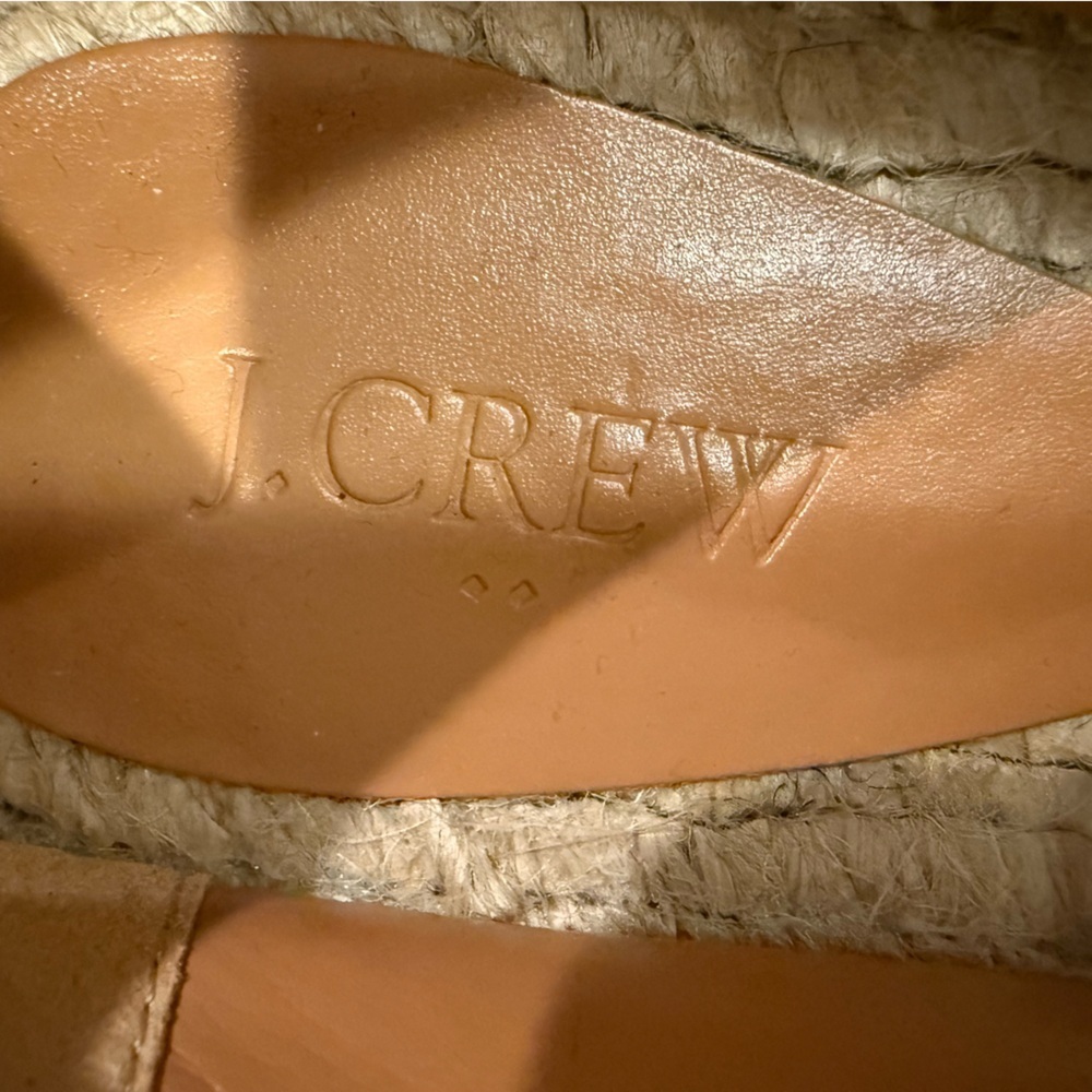 J. Crew Striped Espadrilles Flats Pull On White Blue Size 10 Coastal summer - Picture 9 of 9